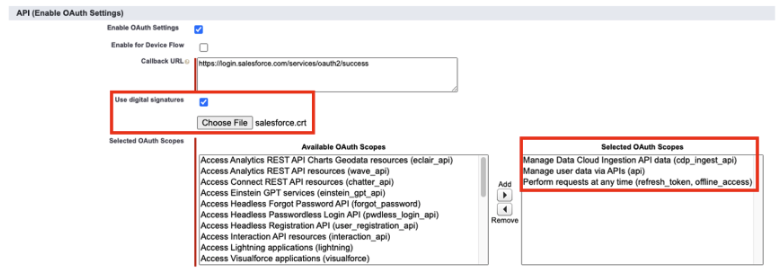 How to Create a Connected App for Data Cloud Ingestion API