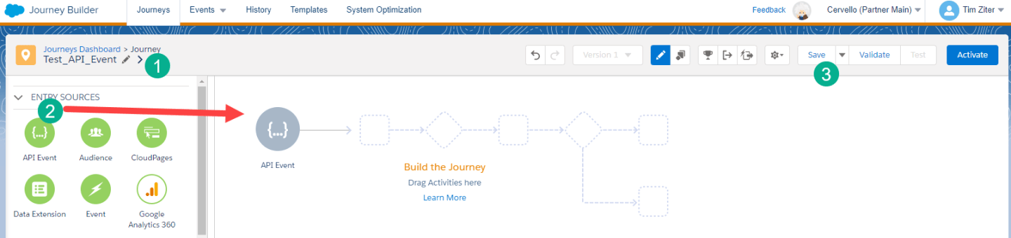 How to create an API Event Journey in Marketing Cloud
