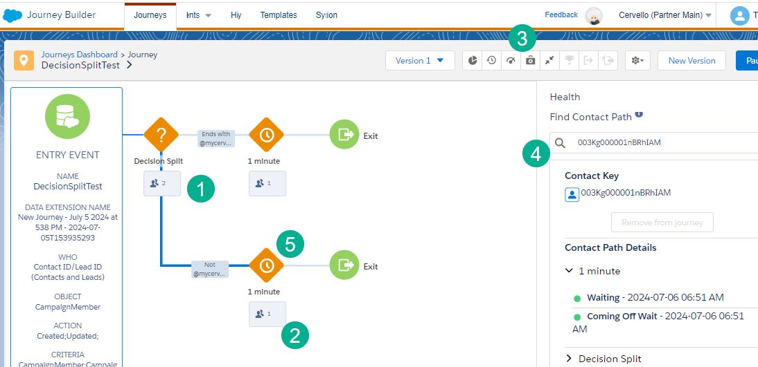 How to configure a decision split in a Journey in Marketing Cloud
