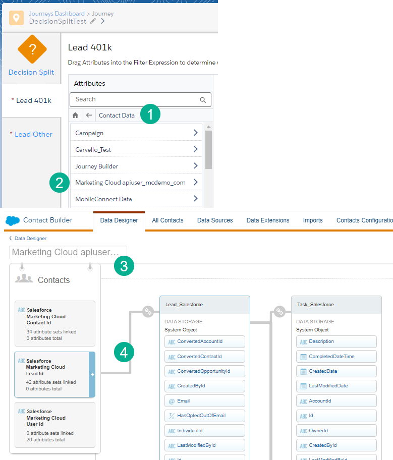 How to configure a decision split in a Journey in Marketing Cloud