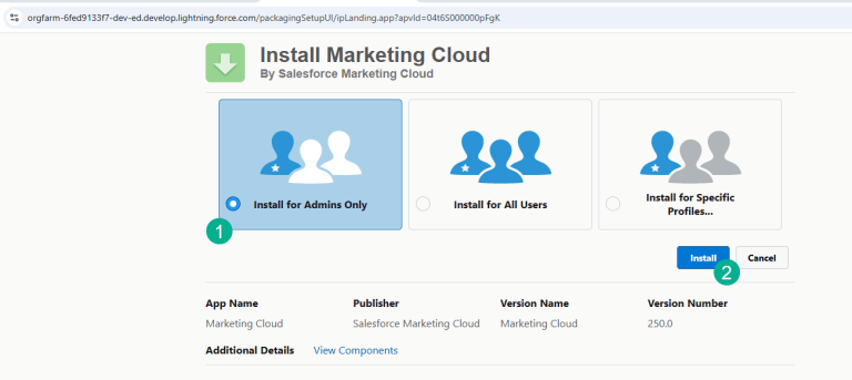 How to Install the Marketing Cloud Connector Managed or Installed Package